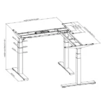 Tischgestell imstande "business-cor" max. 150kg, Breite 100-170cm, Höhe 62-128cm – Bild 3