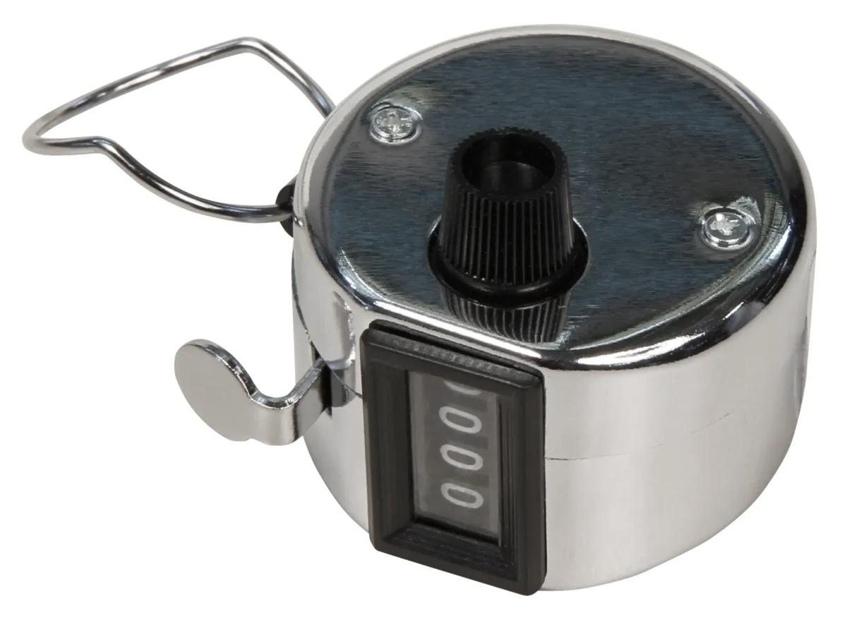 Mechanischer Handzähler McPower, Metallgehäuse mit Ring für Fingerhalt, 0-9999 – Bild 2