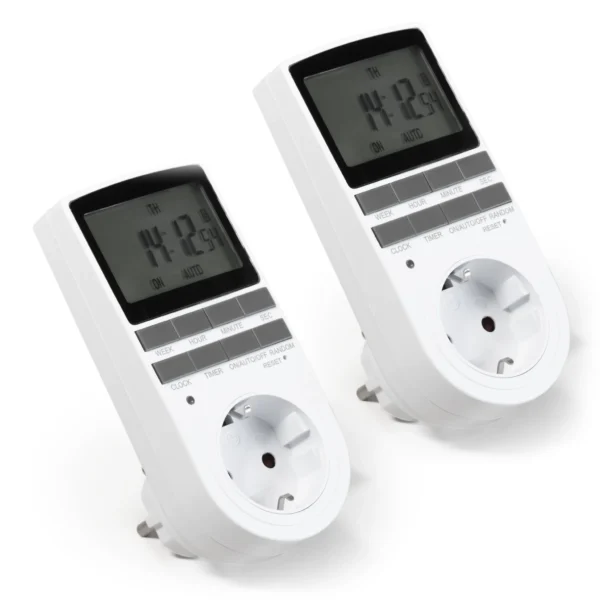 Digitale Zeitschaltuhr McPower "WZ-10" 2er-Pack, 10 Programme, 24Std Timer,3680W