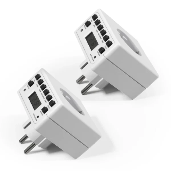 Digitale Zeitschaltuhr McPower "AZ-53" 2er-Pack, 10 Programme, 12/24Std Zyklus
