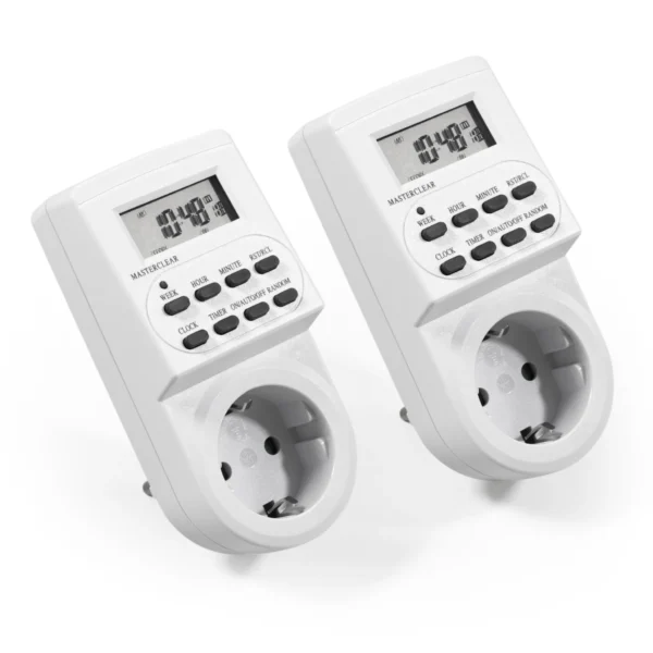 Digitale Zeitschaltuhr McPower "AZ-62" 2er-Pack, 10 Programme, 12/24Std Zyklus
