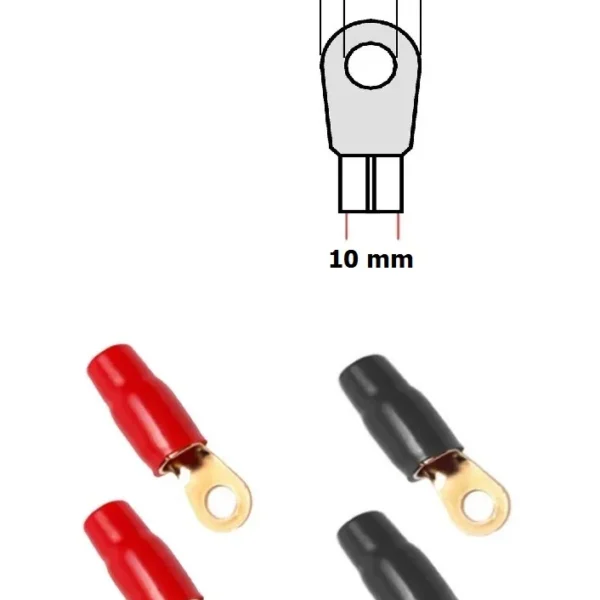 HA67 Ringösen 4 mm 4 mm 2 x rot / 2 x schwarz