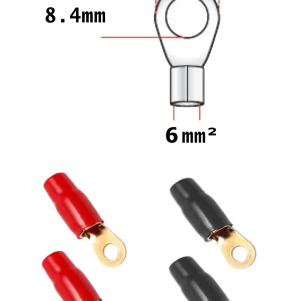HA64 Ringösen 6 mm 8,4 mm 2 x rot / 2 x schwarz