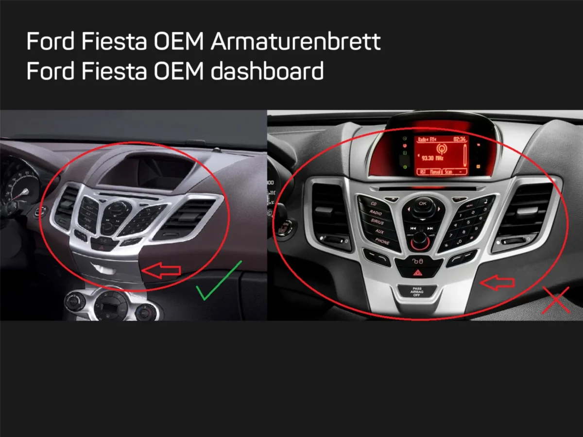 2-DIN Radioblende Ford Fiesta ohne Display silber – Bild 2