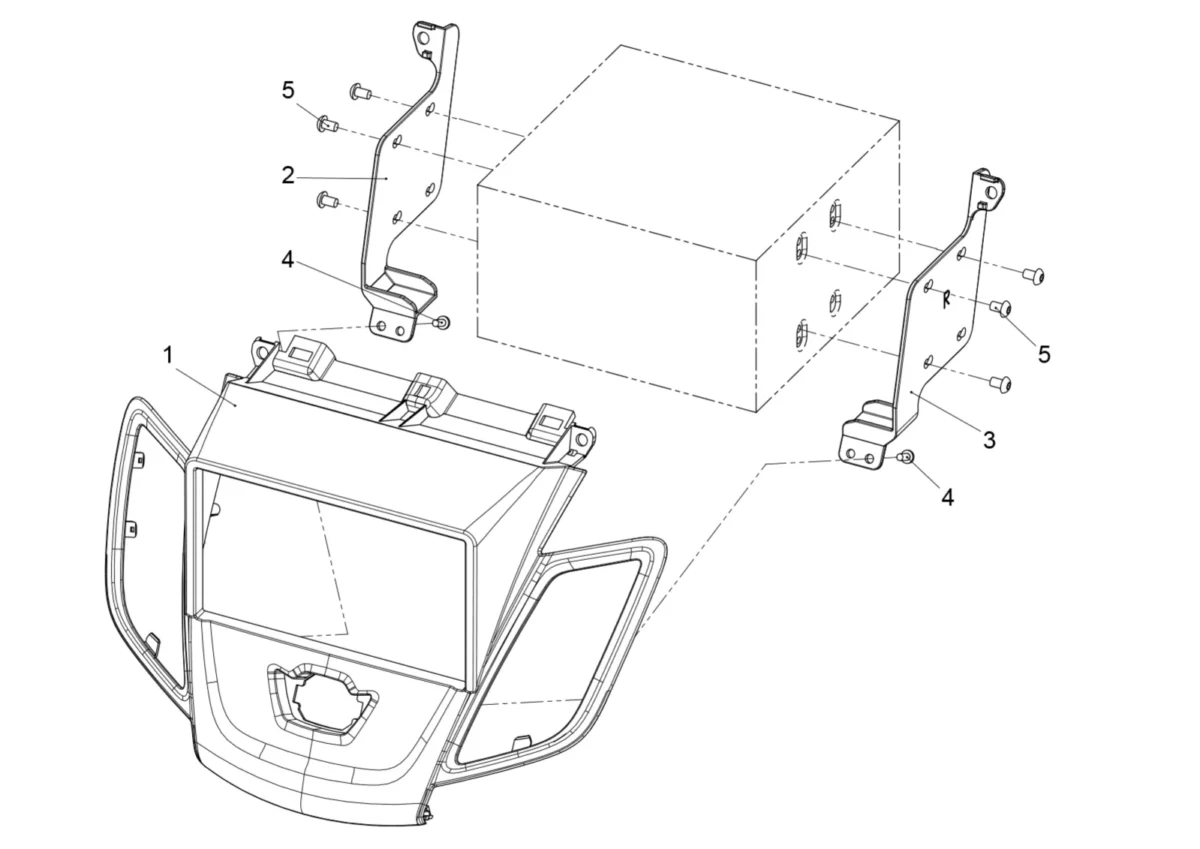 2-DIN Radioblende Ford Fiesta ohne Display silber – Bild 5
