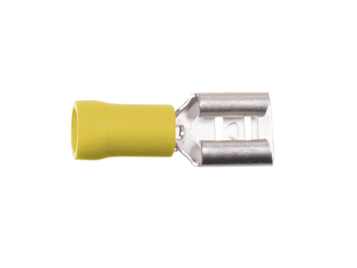 Flachsteckhülse gelb 4.0 - 6.0 mm / 6.3 mm 100 Stück – Bild 1