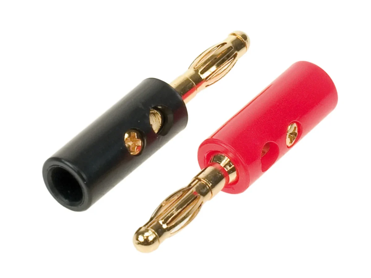 Bananenstecker 1 x rot/1 x schwarz 4 mm-6mm Einzelstecker – Bild 1