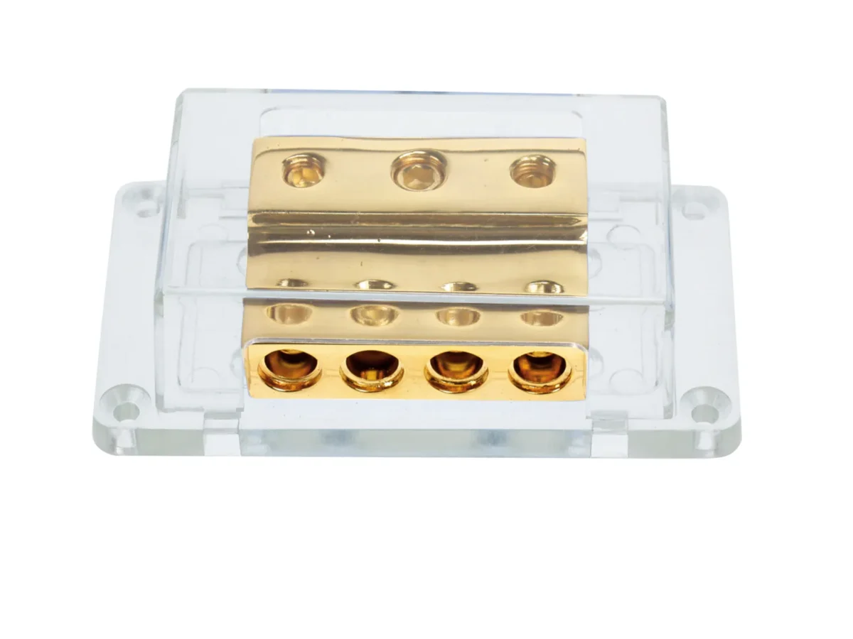 Verteilerblock gold 1 x 50 mm 2 x 20 mm / 4 x 20 mm – Bild 1