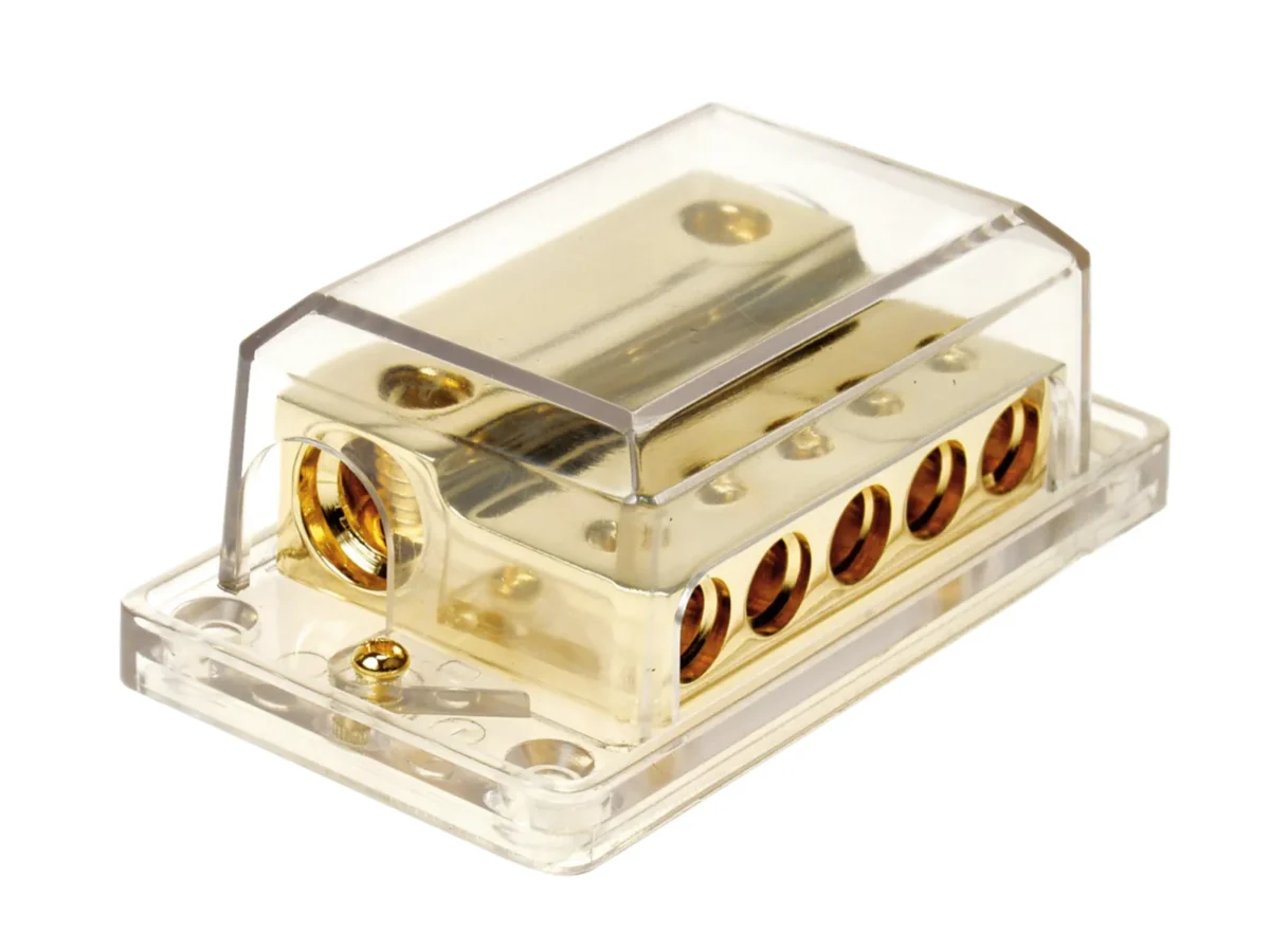 Verteilerblock gold 2 x 35-50 mm / 5 x 20 mm – Bild 1