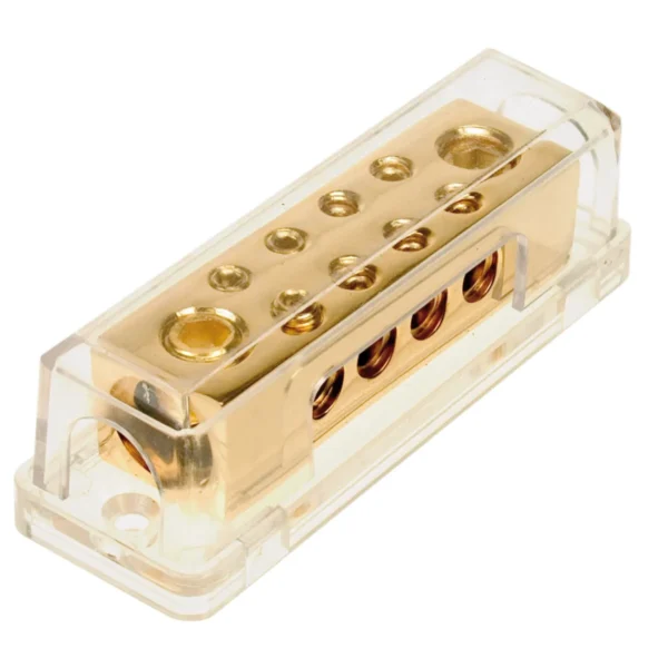 Verteilerblock gold 2 x 50 mm / 8 x 10 mm