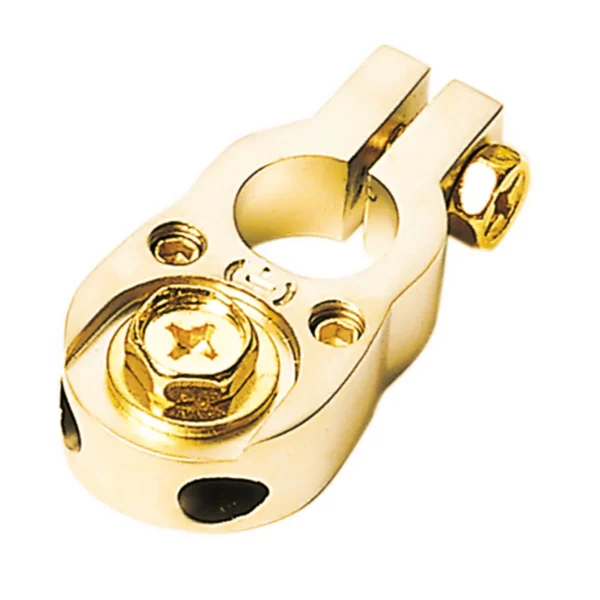 Batterieklemme Pluspol gold 2 x 10 mm