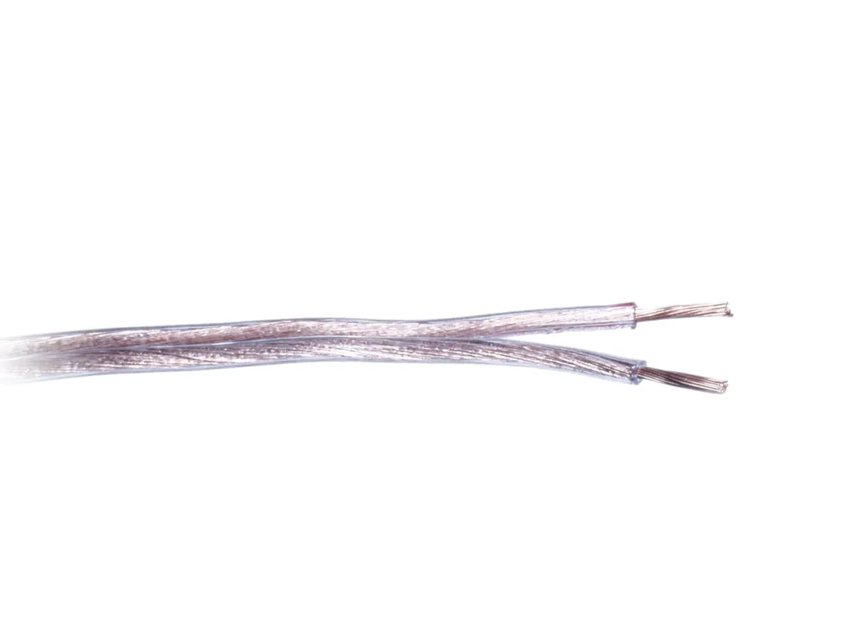 Lautsprecherkabel 2x0.75mm Transparent / Rot – Bild 1