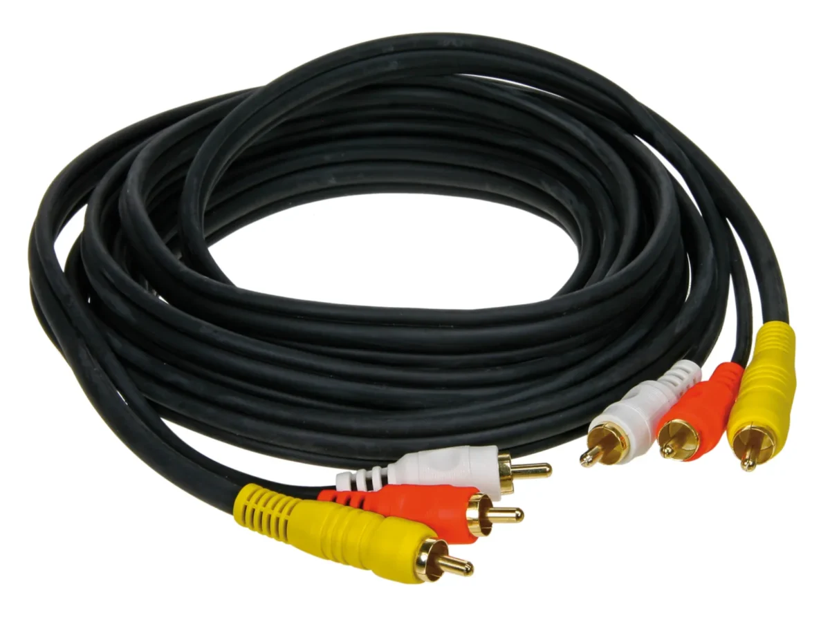 A/V Kabel 3 m / 3 Stecker rot-weiß-gelb – Bild 1