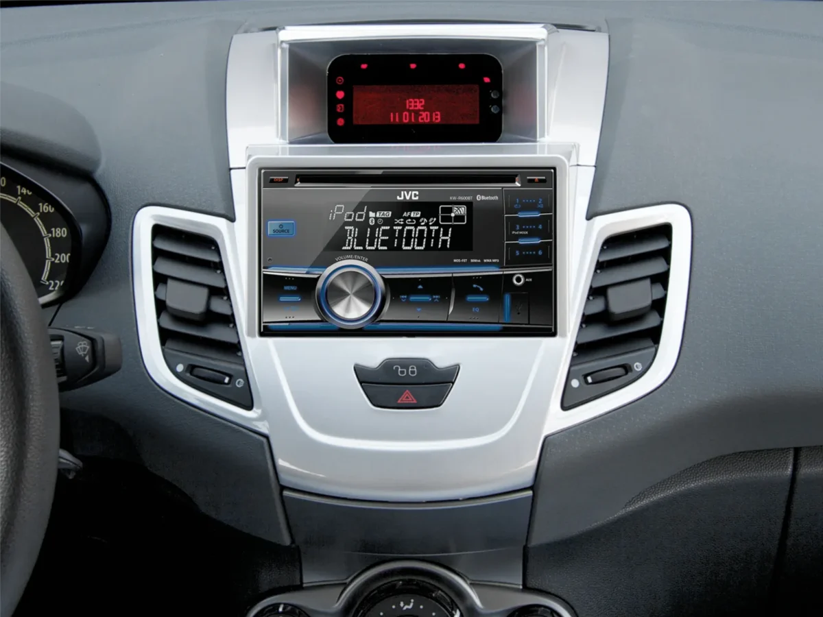 2-DIN Radioblende Ford Fiesta mit Display silber – Bild 2
