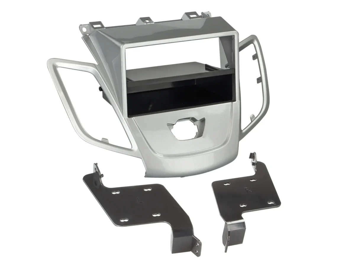 2-DIN Radioblende mit Fach Ford Fiesta ohne Display silber – Bild 1