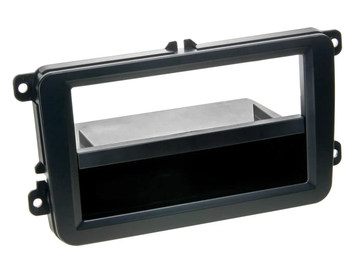 2-DIN Radioblende mit Fach Seat/Skod/aVW schwarz – Bild 1