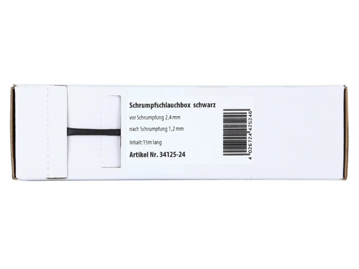 Schrumpfschlauch schwarz D 2,4 mm/ Länge: 15 m – Bild 1