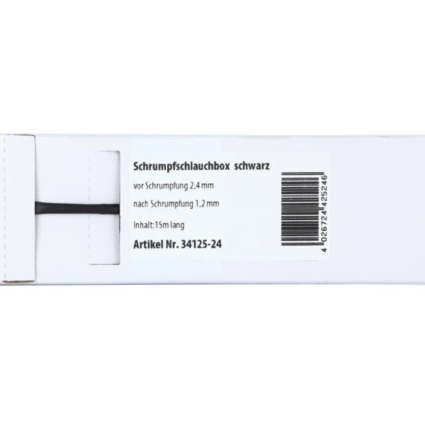 Schrumpfschlauch schwarz D 2,4 mm/ Länge: 15 m