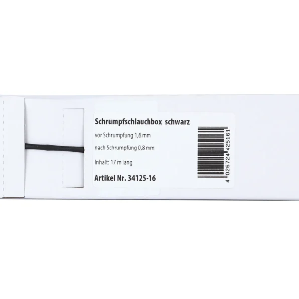 Schrumpfschlauch schwarz D 1,6 mm/ Länge: 15 m