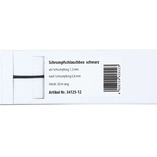Schrumpfschlauch schwarz D 1,2 mm / Länge: 15 m
