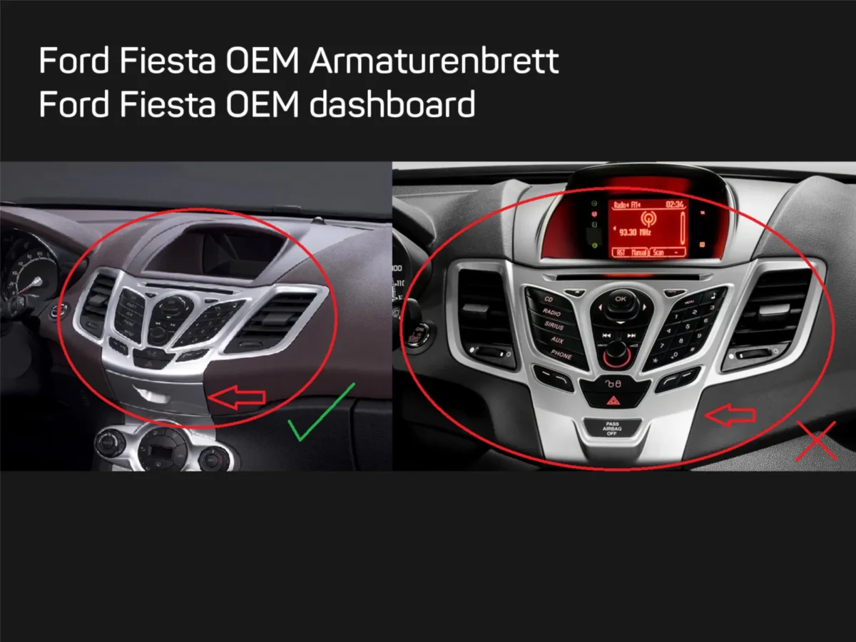 2-DIN Radioblende mit Fach Ford Fiesta mit Display silber – Bild 2