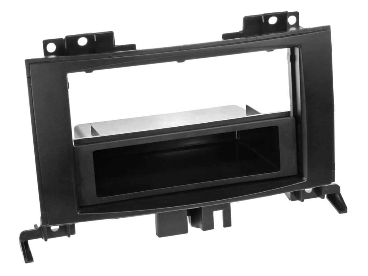 2-ISO Radioblende mit Fach Mercedes/VW schwarz – Bild 1