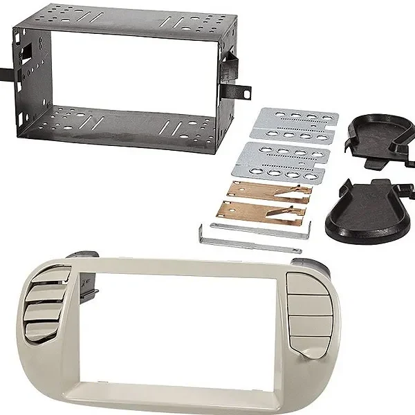 Doppel DIN Radioblende Set FIAT 500 -2015, grau