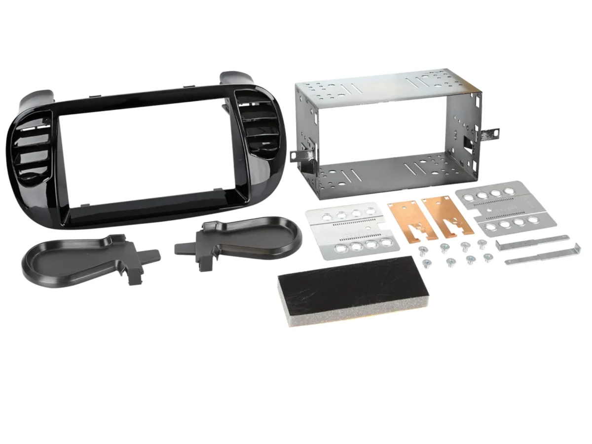 2-DIN Radioblende Fiat 500 10/2007-07/2015 Klavierlack – Bild 1