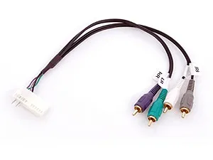 Low Level - Fakra Mini MQS in 24er Leiste auf 4 Cinchstecker VW, Audi, Skoda