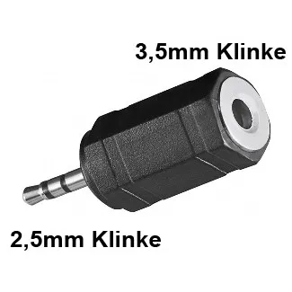 Klinken Adapter 2,5mm Stecker - 3,5mm Kupplung