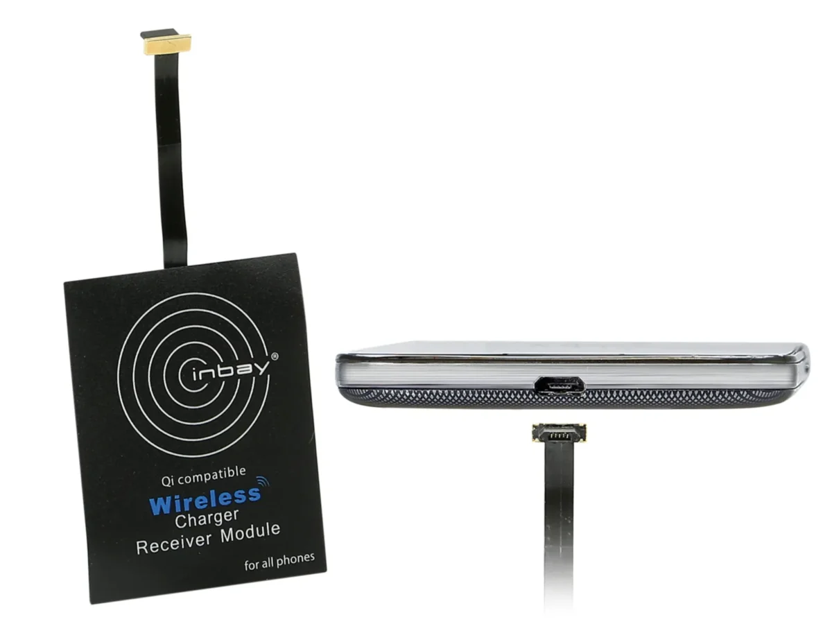 Inbay Universaler Induktiver Qi-Ladeempfänger USB oben – Bild 1