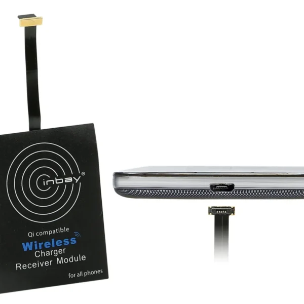 Inbay Universaler Induktiver Qi-Ladeempfänger Micro USB-Anschluss unten