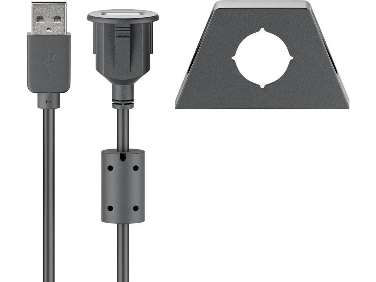 USB-Einbaubuchse mit 60cm Kabel – Bild 1