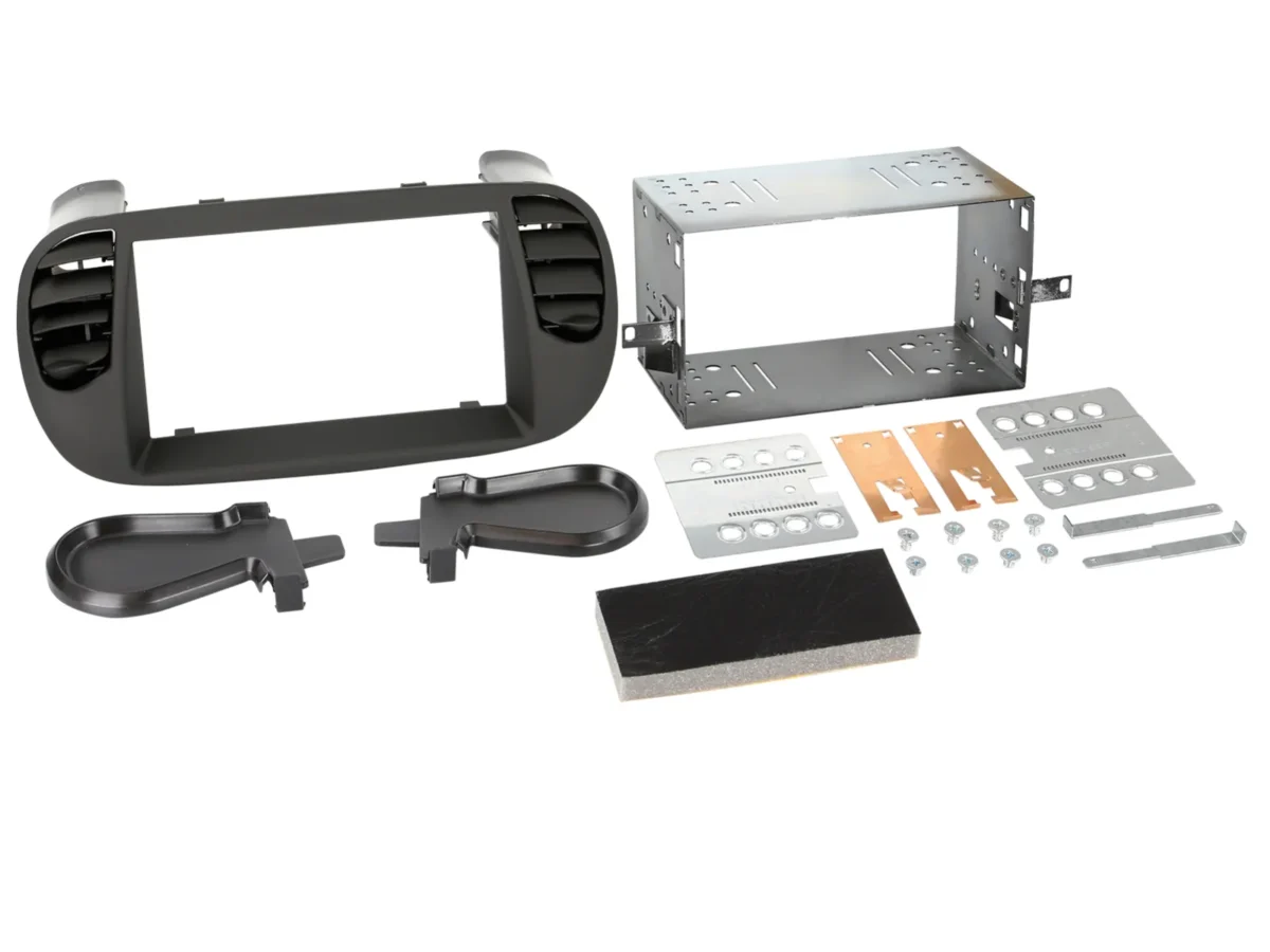 2-DIN Radioblende Fiat 500 10/2007-07/2015 schwarz matt – Bild 1