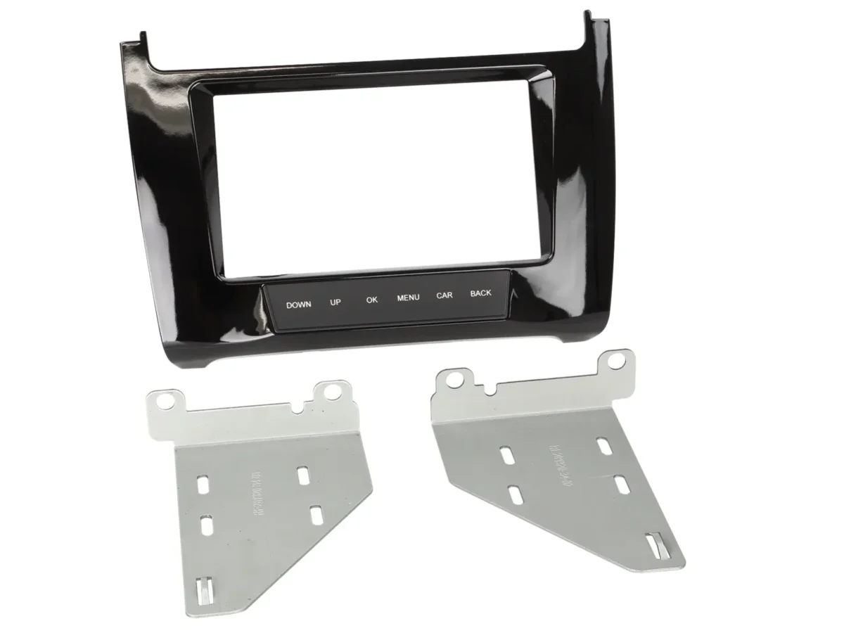 2-DIN Radioblende VW Polo6R 2014-2017 Klavierlack schwarz – Bild 1