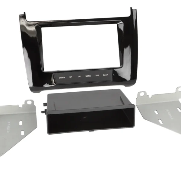 2-DIN Radioblende mit Fach VW Polo6R Klavierlack schwarz
