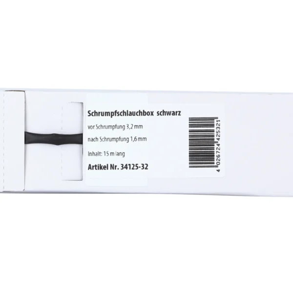 Schrumpfschlauch schwarz D 3,2 mm/ Länge: 15 m