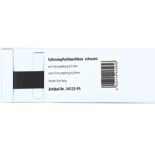 Schrumpfschlauch schwarz D 9,5 mm/ Länge: 8 m