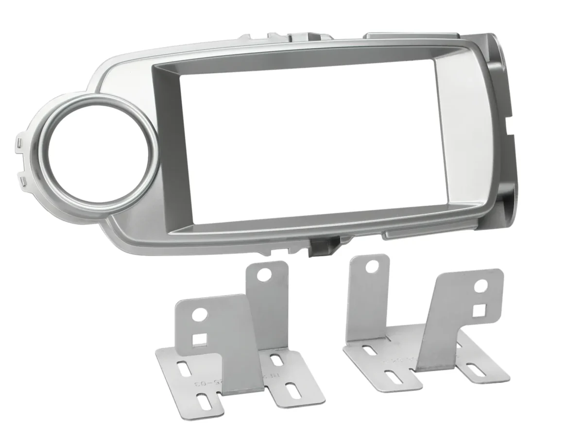 2-DIN Radioblende Toyota YarisXP13 10/2011-08/2014 silber – Bild 1
