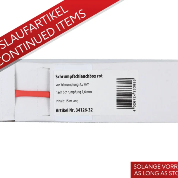 Schrumpfschlauch rot D 3,2 mm/ Länge: 15 m
