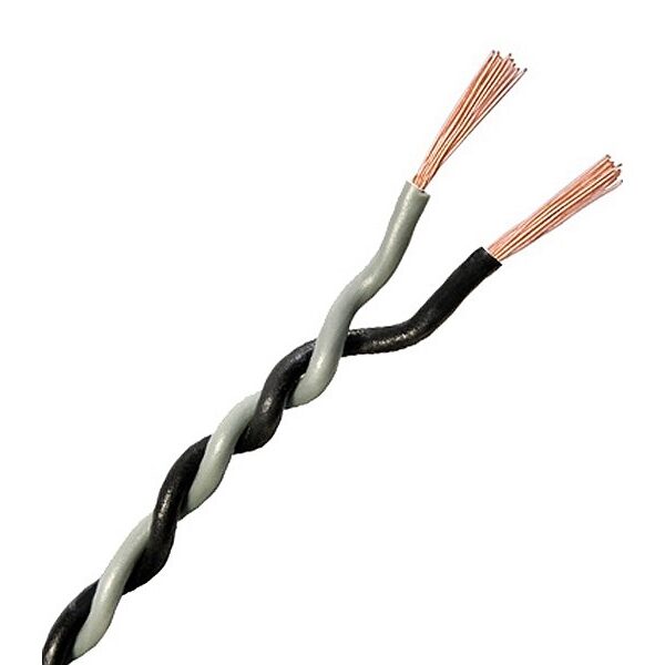 Verdrillte Kabel 2x0.5mm Grau/Schwarz