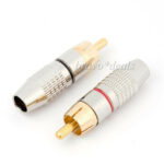 METALL CINCH BUCHSEN ZUM LÖTEN 2 Stück Metall-RCA-Stecker – Bild 2