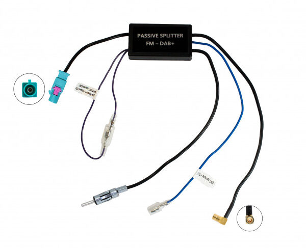 Passiver Antennensignal-Verteiler zwischen AM/FM und DAB mit Phantomseinspeisun
