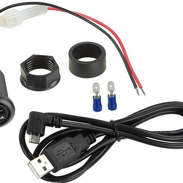 USB Ladeadapter 12V USB-A 5V/2,1A/ USBMicro USB 1m