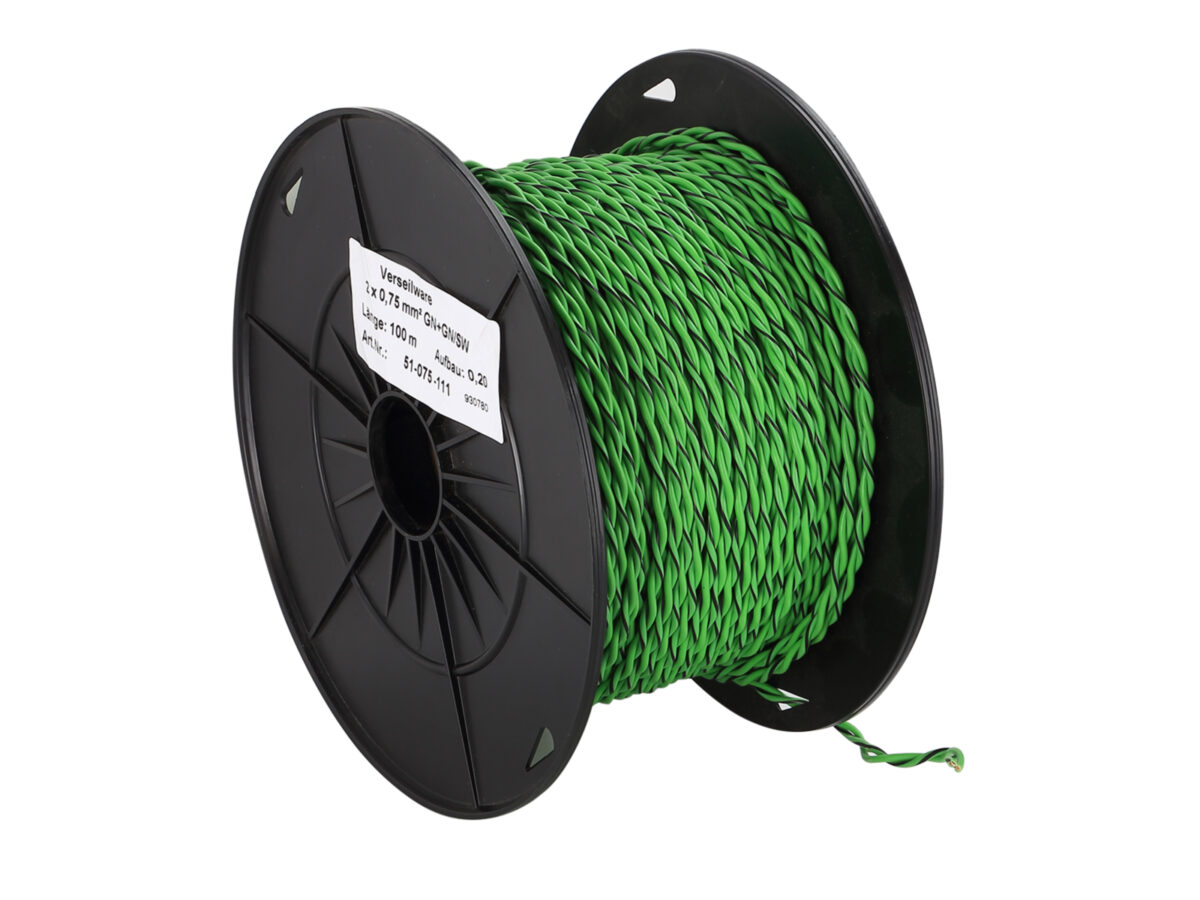 Verdrillte Kabel 2x0.75mm grün/grün-schwarz – Bild 1
