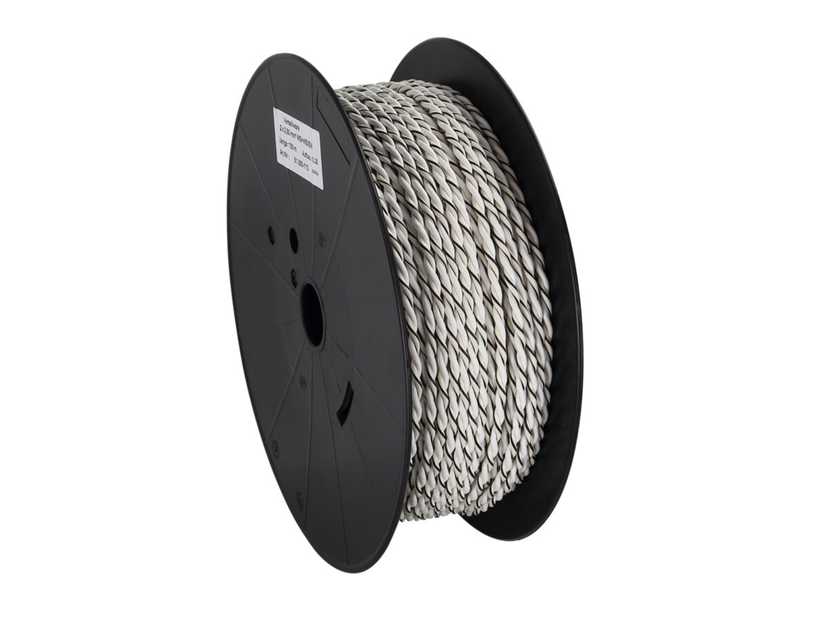 Verdrillte Kabel 2x2.50mm Weiß/Weiß-Schwarz – Bild 1
