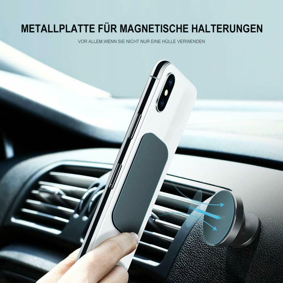 Metallplatte für magnetische Handyhalter selbstklebend Ersatz Aufkleber schwarz – Bild 4