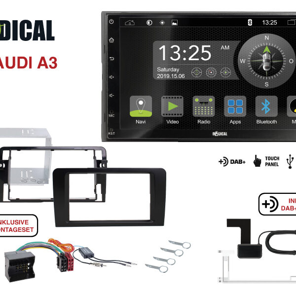 Radical R-D211 2-DIN DAB mit Montageset für Audi A3