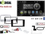 Radical R-D211 2-DIN DAB mit Montageset für Audi A3 Teilaktiv