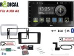 Radical R-D211 2-DIN DAB mit Montageset für Audi A3 Vollaktiv